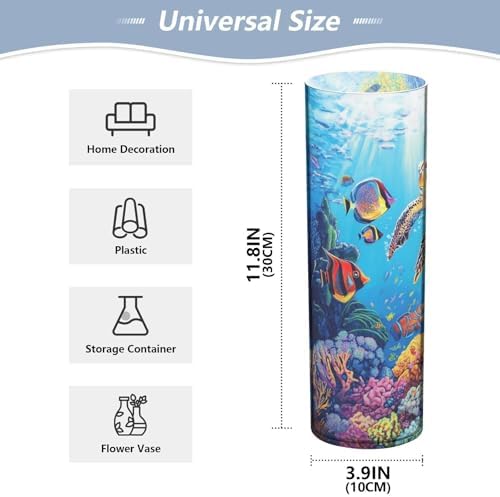 Turtle Plastic Cylinder Vase with Floating Candle Holder