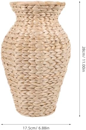 VOSAREA Woven Grass Flower Vase with Rattan Design for Home and Wedding Decor