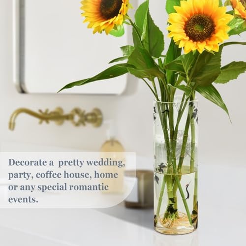 Grey Crane Flower Fan Vase 118 x 39 Inch Decorative