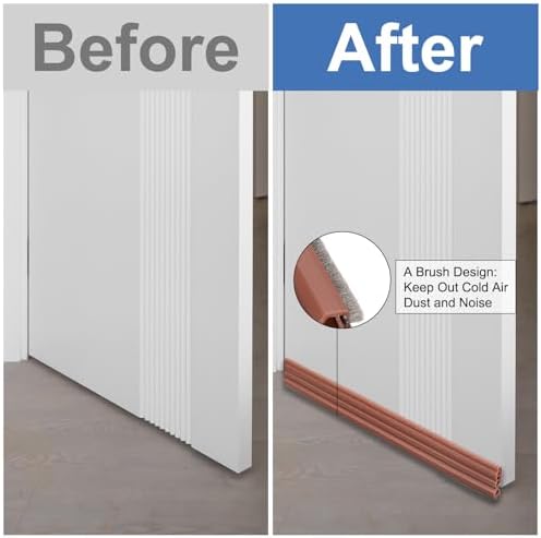 Uxcell 3pcs Door Draft Stopper with Brush Self-Adhesive 3Foot Grey