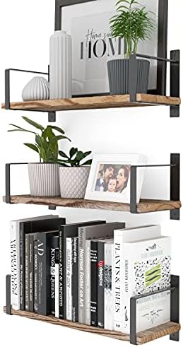 Wallniture Toledo Floating Shelves Set of 3 Burned Finish