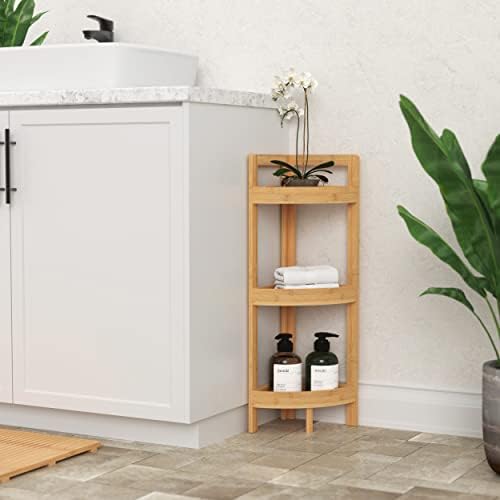 ClosetMaid Corner Shelf 3 Tiers Bamboo Display