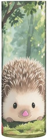 Cute Little Hedgehog Pattern Clear Vase 118 Inch Tall