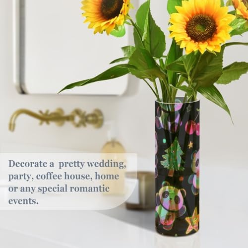 Merry Christmas White Panda Plastic Hurricane Candle Holder 118 x 39 Inch Unbreakable Decor