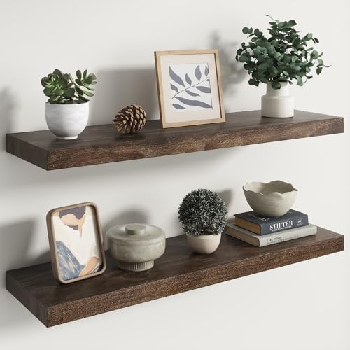 RICHFOCUS Elm Floating Shelves Set of 2