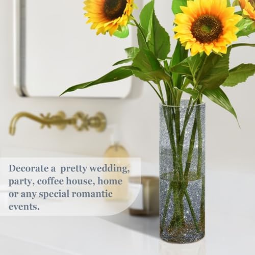 Grey Glitter Starry Plastic Candle Holder 118 x 39 Inch Modern Vase