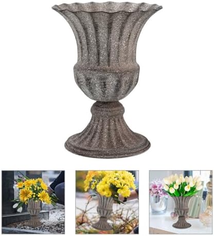 Luxshiny Cemetery Vase Iron Flower Holder for Graves
