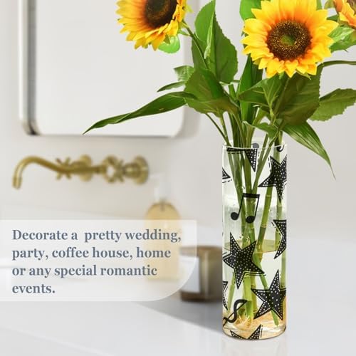 Fashion Music Score White Star Plastic Hurricane Vase