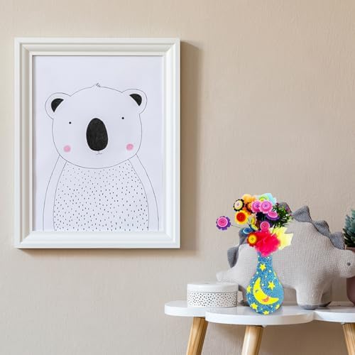 Happyyami 4pcs Unfinished Wood Vase DIY Painting Kit