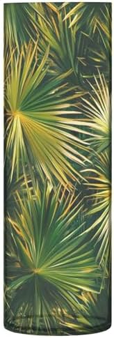 Green Tropical Leaves Plastic Flower Vase 118 x 39 Inch Decorative Hurricane Candle Holder
