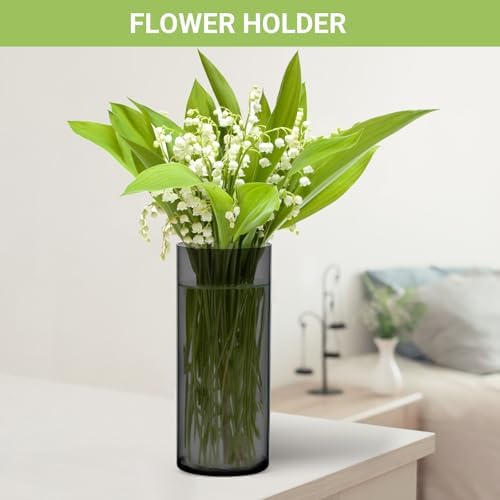 Suream Cylinder Vases Dark Gray Hurricane Flower Vases
