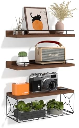 Floating Shelf Set of 3 for Wall Dcor Brown