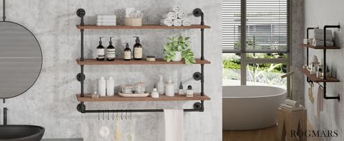 ROGMARS 3 Tier Floating Shelves with Wood
