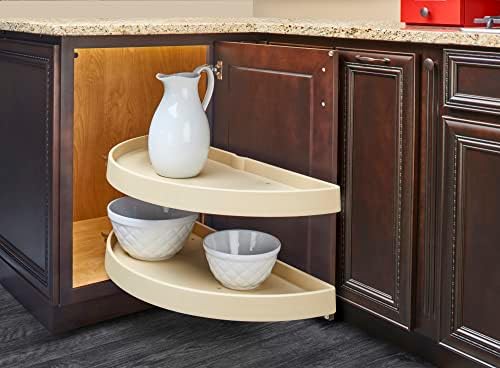 Rev-A-Shelf Polymer Pivot Slide Half Moon 2-Shelf Organizer