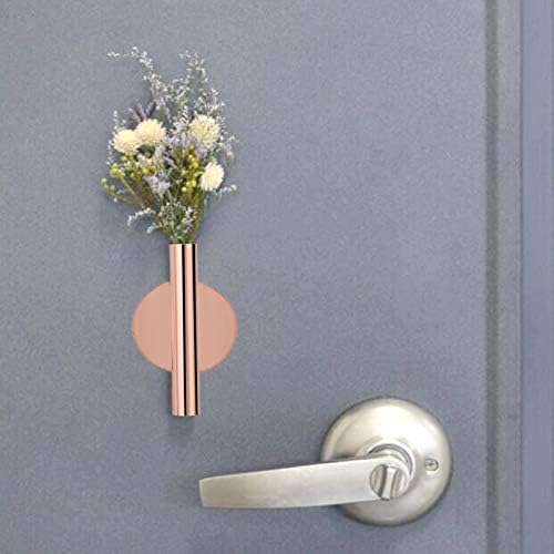 JUXYES Pack of 2 Metal Wall Flower Vase with Sticker