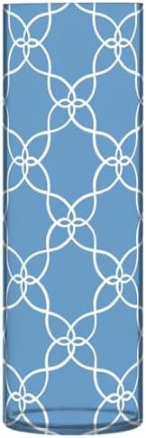 White Lines Blue Plastic Hurricane Candle Holder 118x39 Inch Decor