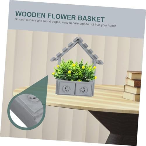 Chic Wooden Flower Pot for Dried Flowers Wall Hanging Decor