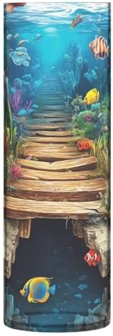3D Hole White Wall Underwater Scenery Plastic Cylinder Vase 118 x 39 Inch