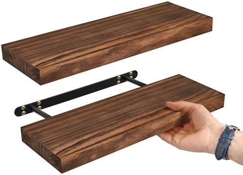 Sorbus Solid Wood Floating Shelves Set of 2