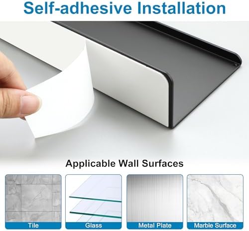 SAYAYO Black Floating Shelves 2pcs Wall Storage