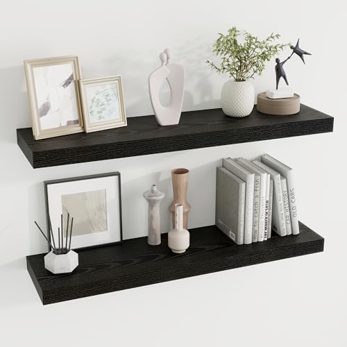 Dreamland 36 Inch Floating Shelves Set of 2 Black