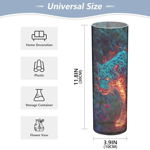 Turquoise Flash Leopard Plastic Vase 118x39 Inch