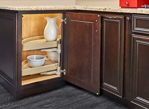 Rev-A-Shelf Polymer Pivot Slide Half Moon 2-Shelf Organizer