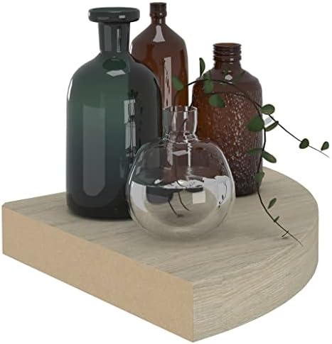 Floating Corner Shelf Oak 98x98x15 MDF for Home Decor