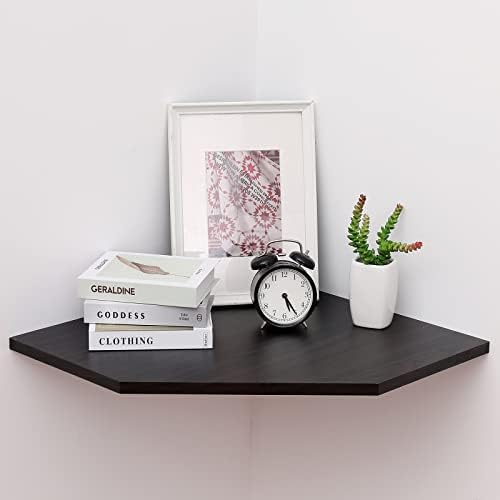 20-Inch Corner Floating Shelf with Wire Cable Hole