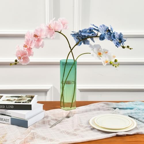 J JOYSAY Custom Teal Yellow Gradient Plastic Vase
