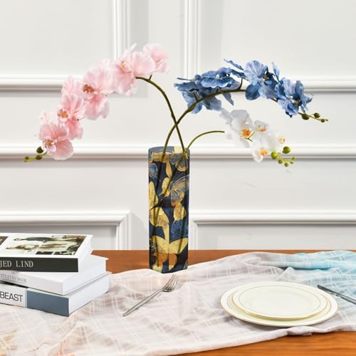 Blue and Gold Butterfly Plastic Candle Holder 118 x 39 Inch