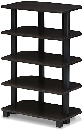 Furinno Turn-N-Tube 5-Tier Corner Shelf Espresso Black