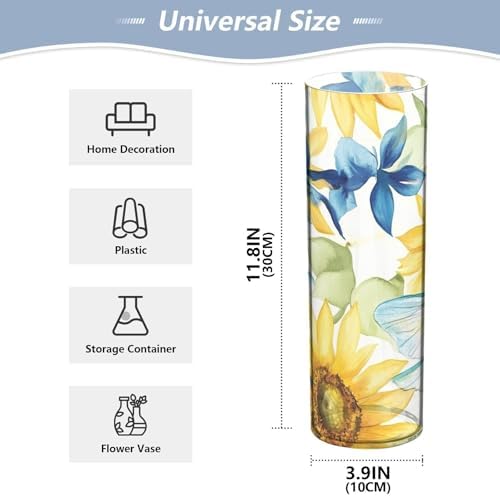 Watercolor Dragonfly Sunflower Plastic Candle Holder