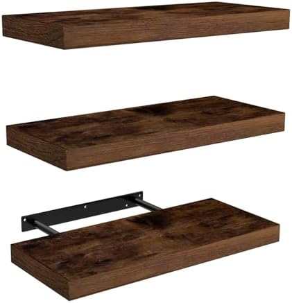 AT-VALY Floating Shelves Set of 3 Wall Decor 156 Inch