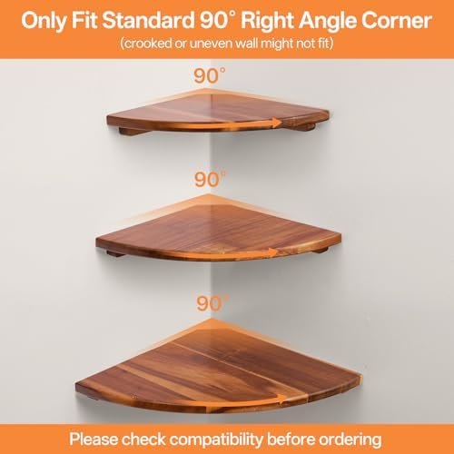 Conamily Corner Shelves Set of 3 Floating Wall Shelves