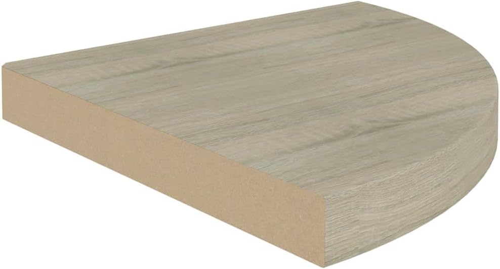 Floating Corner Shelf Oak 138x138x15 MDF for Home Decor
