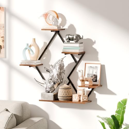 Floating Shelves for Wall Rustic Brown Black