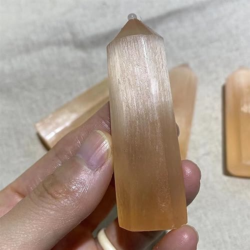 Texture Natural Orange Selenite Crystal Agate Gemstone Reiki Room Office Trim