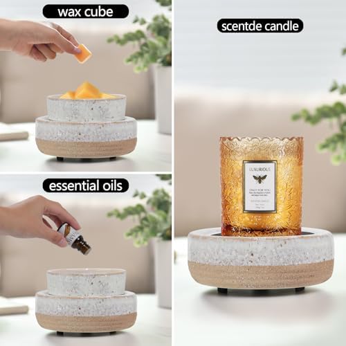 Ceramic Wax Melt Warmer 3-in-1 Electric for Candles and Essential Oils