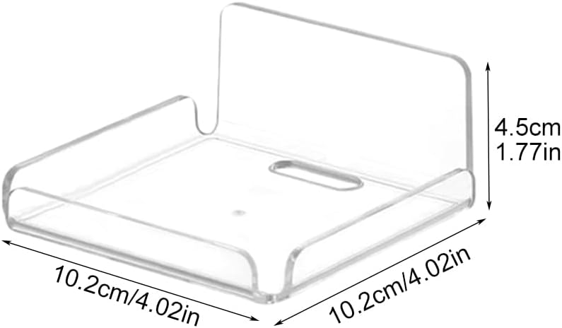 2 Pack Clear Acrylic Floating Shelves Wall Mounted Display Shelves for Home Office Bathroom No Drill Adhesive Shelves