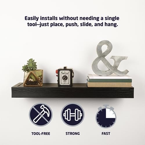 HIGH MIGHTY 36 Floating Shelf 25lbs Black