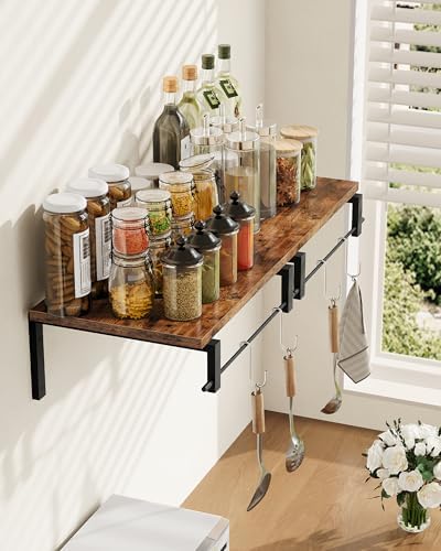 Floating Shelves Set of 2 12 Inch Deep Rustic Brown and Black