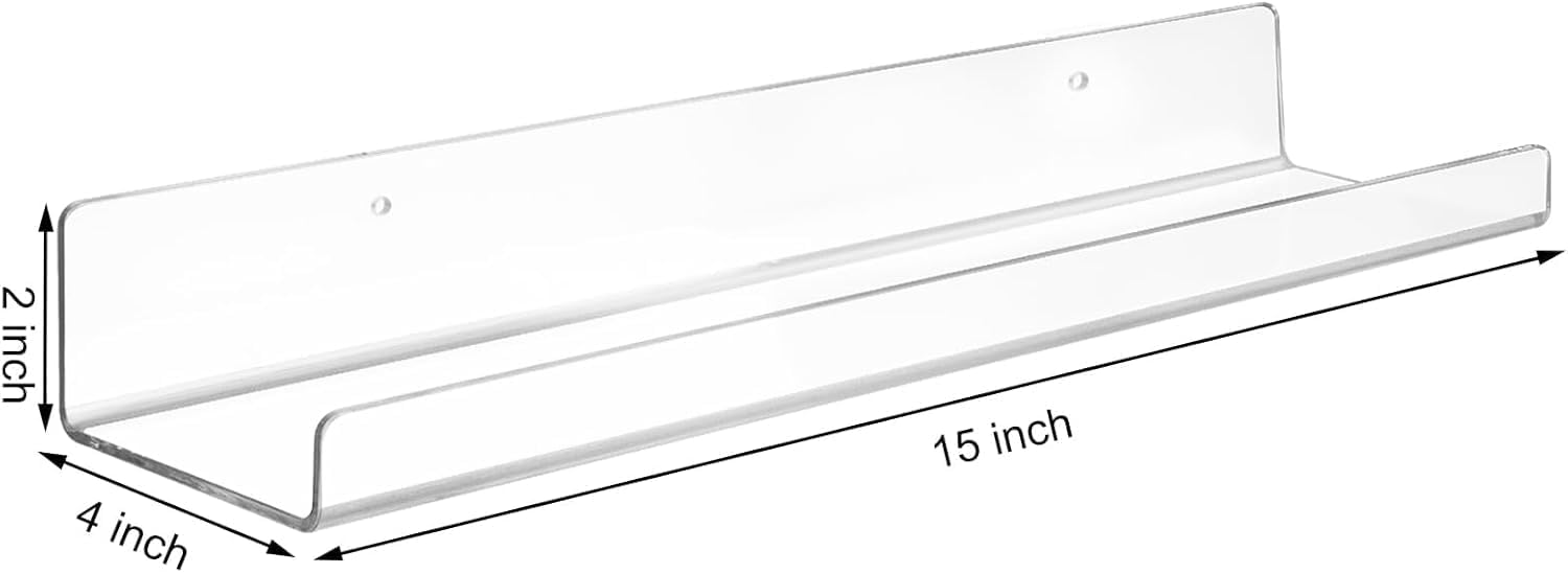 ECOSEAO Floating Shelves Set of 6 Clear Acrylic Display Stand