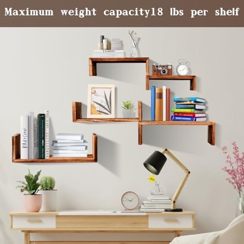 Wood Floating Shelves for Wall Versatile Book Display Shelves