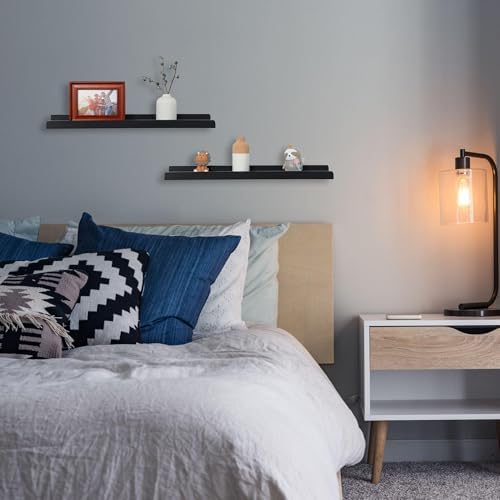 MITREL Picture Shelf with Ledge Set of 4 24 Floating Shelves for Wall Display