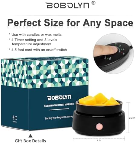 Bobolyn Candle Wax Melt Warmer with Timer