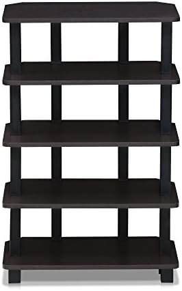 Furinno Turn-N-Tube 5-Tier Corner Shelf Espresso Black