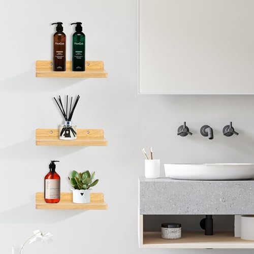 Small Floating Shelves Set of 3 5x85 Inch Wood Wall Decor