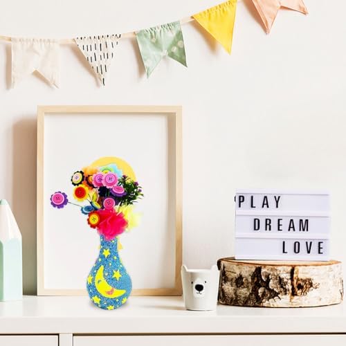 Happyyami 4pcs Unfinished Wood Vase DIY Painting Kit