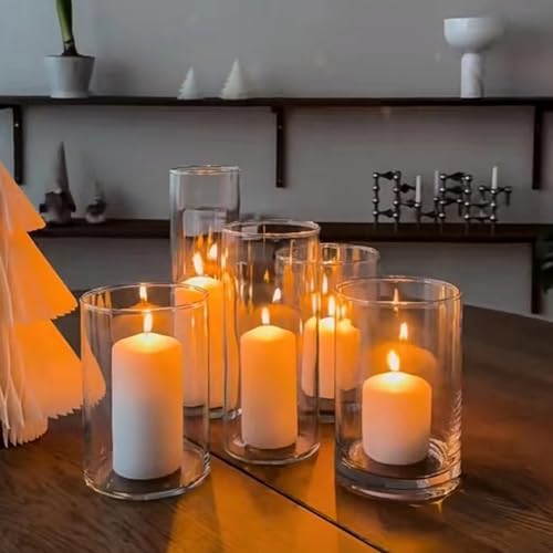 Clear Glass Cylinder Vase 8 H 4 D for Home Decor